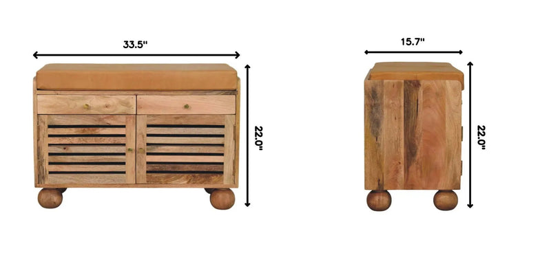 Shutter Shoe Rack With 2 Drawers - Beige by HouseOfZazla
