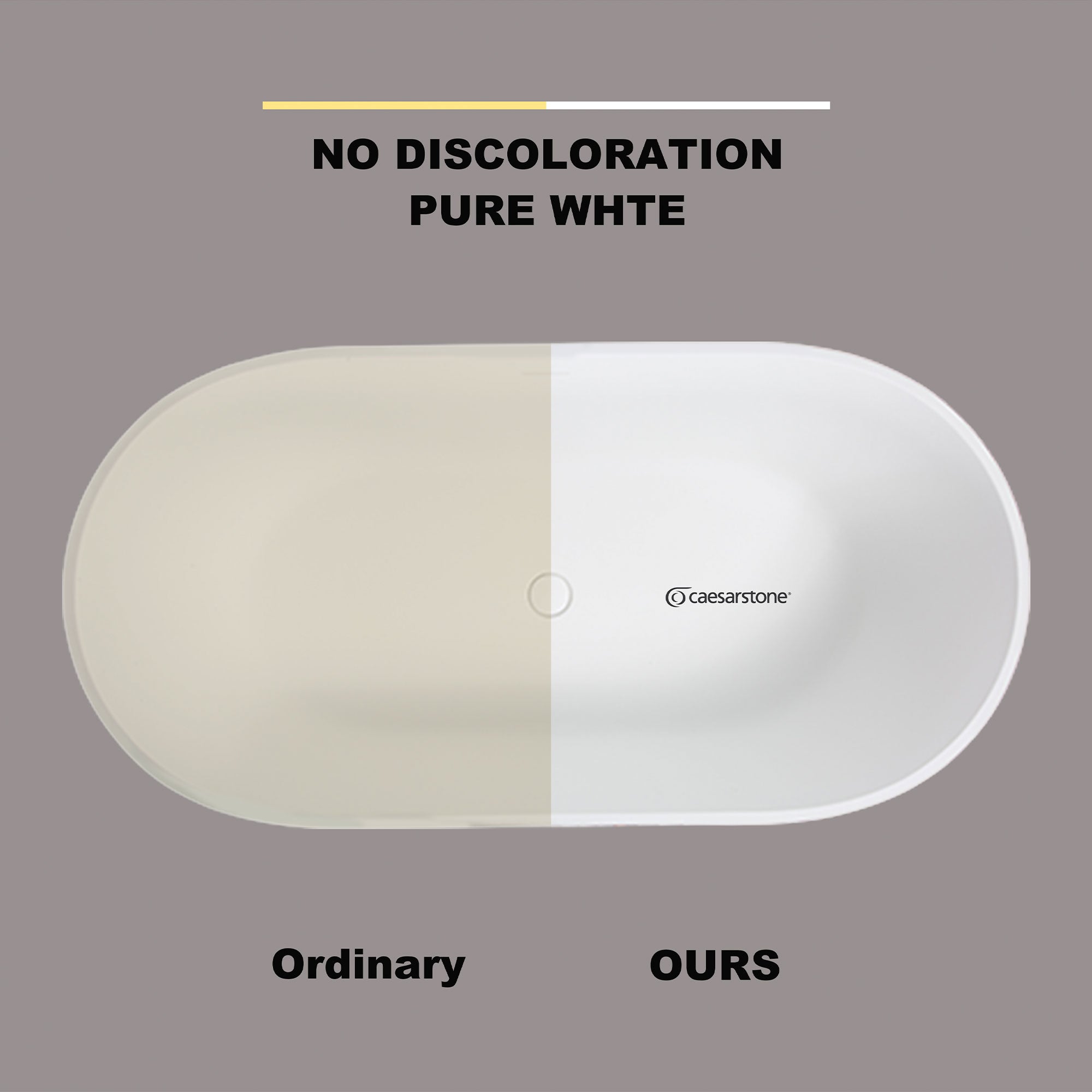 67 in. x 31 in. Oval Freestanding Solid Surface Soaking Bathtub with Center Drain in Matte by HouseOfZazla