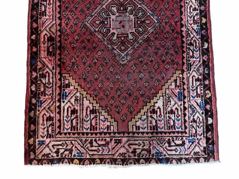 4x6 Antique Rug Handmade Wool Rug Organic Dyes Red Ivory Red Tribal Rug Boho Rug by Jewel Rugs