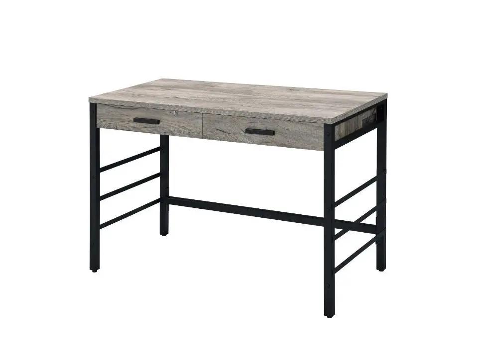 Disho - Writing Desk With USB - Light Weathered Oak & Black by Unique Piece Furniture
