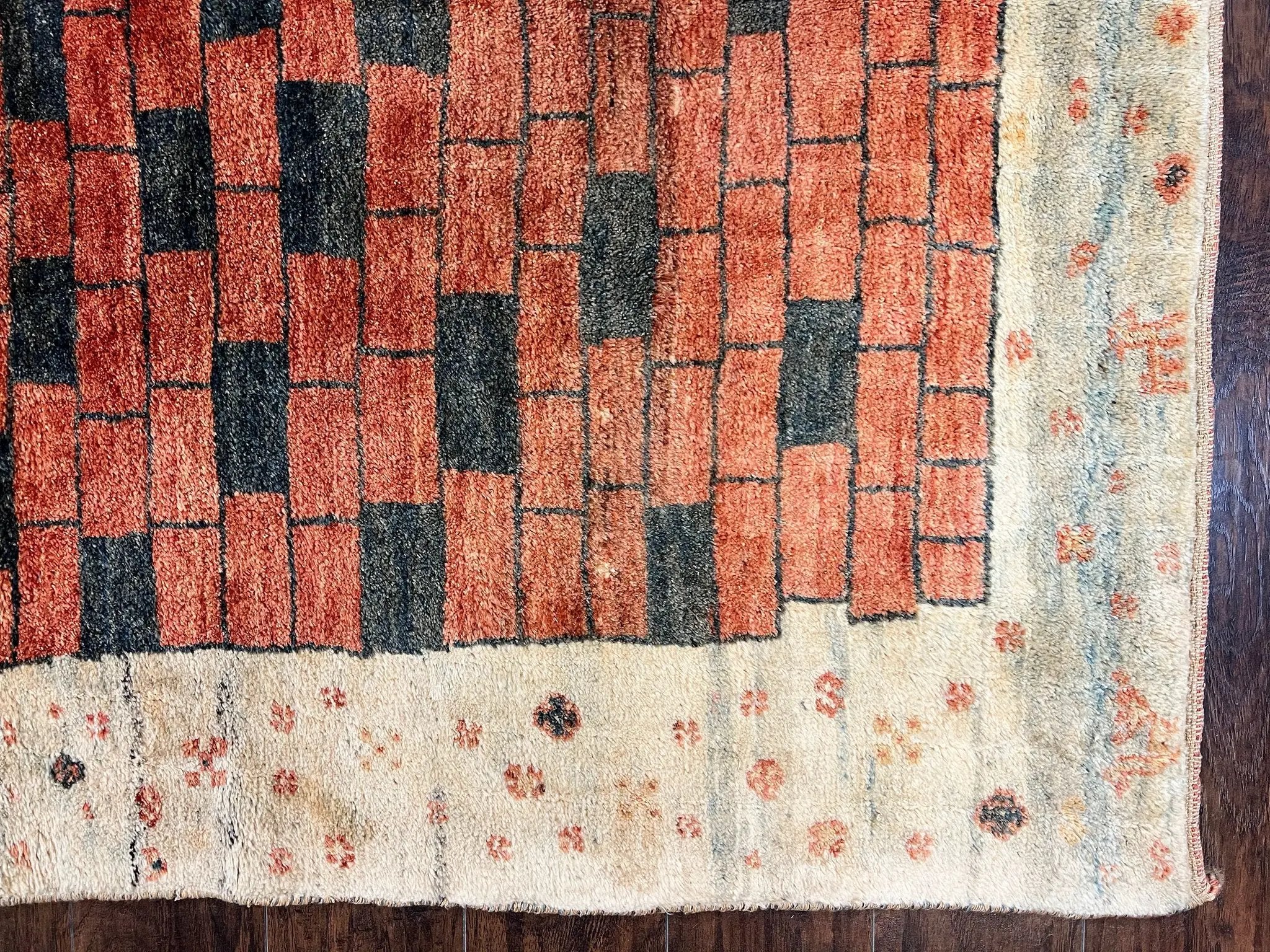 Persian Gabbeh Rug 6x8 ft, Wool Handmade Tribal Rug by Jewel Rugs