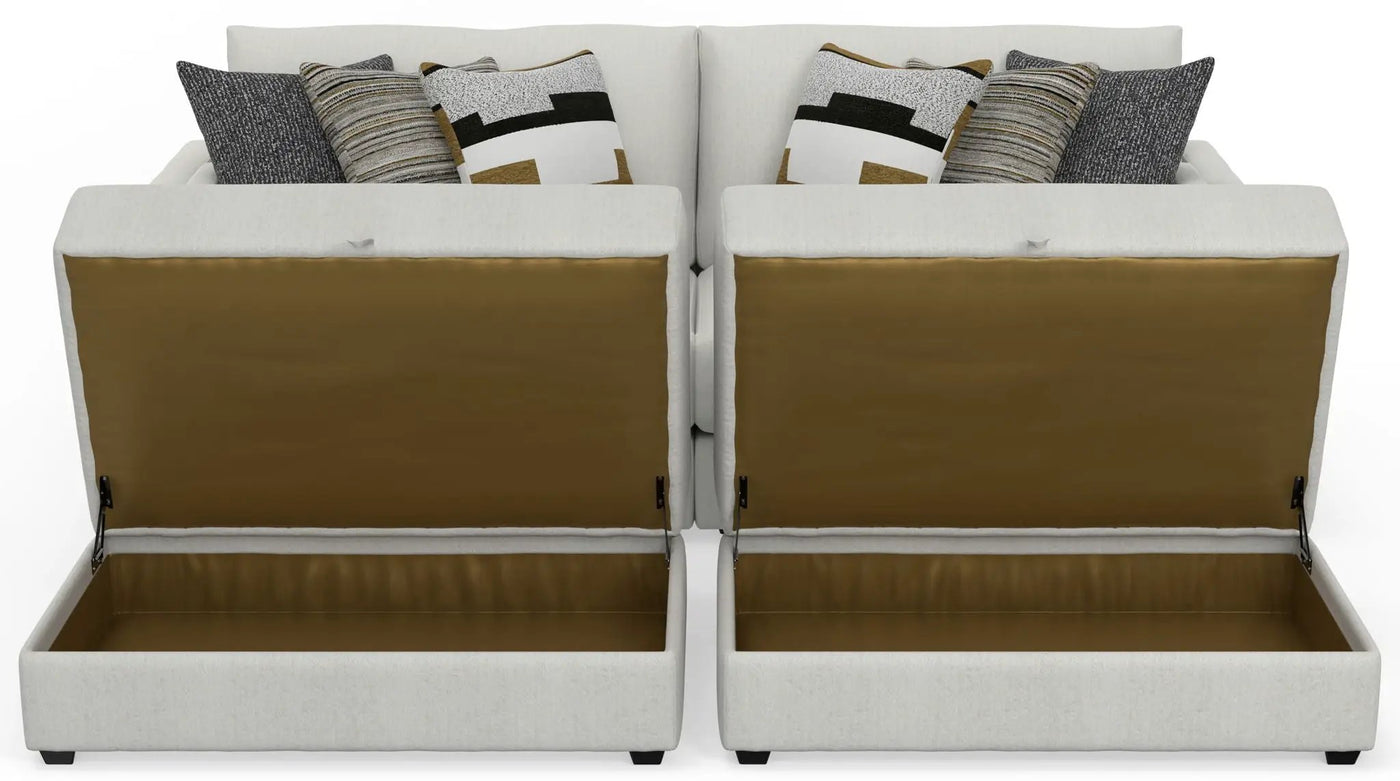 Trevor - Extra Deep Oversized Sofa With Included Storage Cocktail Ottoman by Unique Piece Furniture