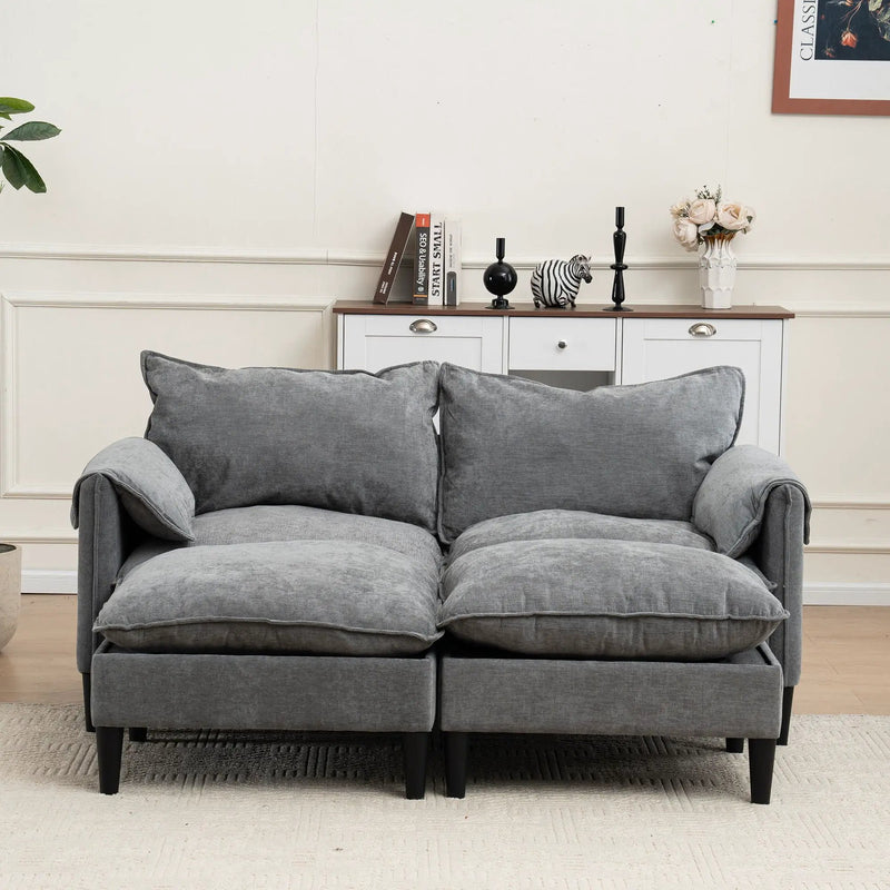 Convertible Combination Sofa With Footstools With Storage by Unique Piece Furniture
