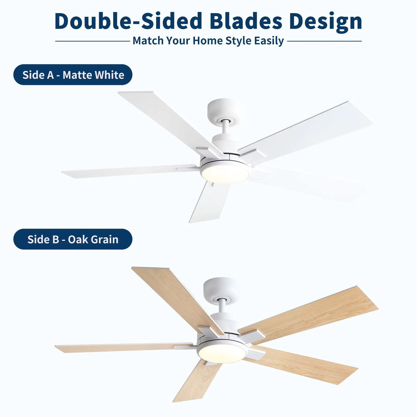 Reversible Motor Integrated LED Dimmable Ceiling Fan With Light by HouseOfZazla