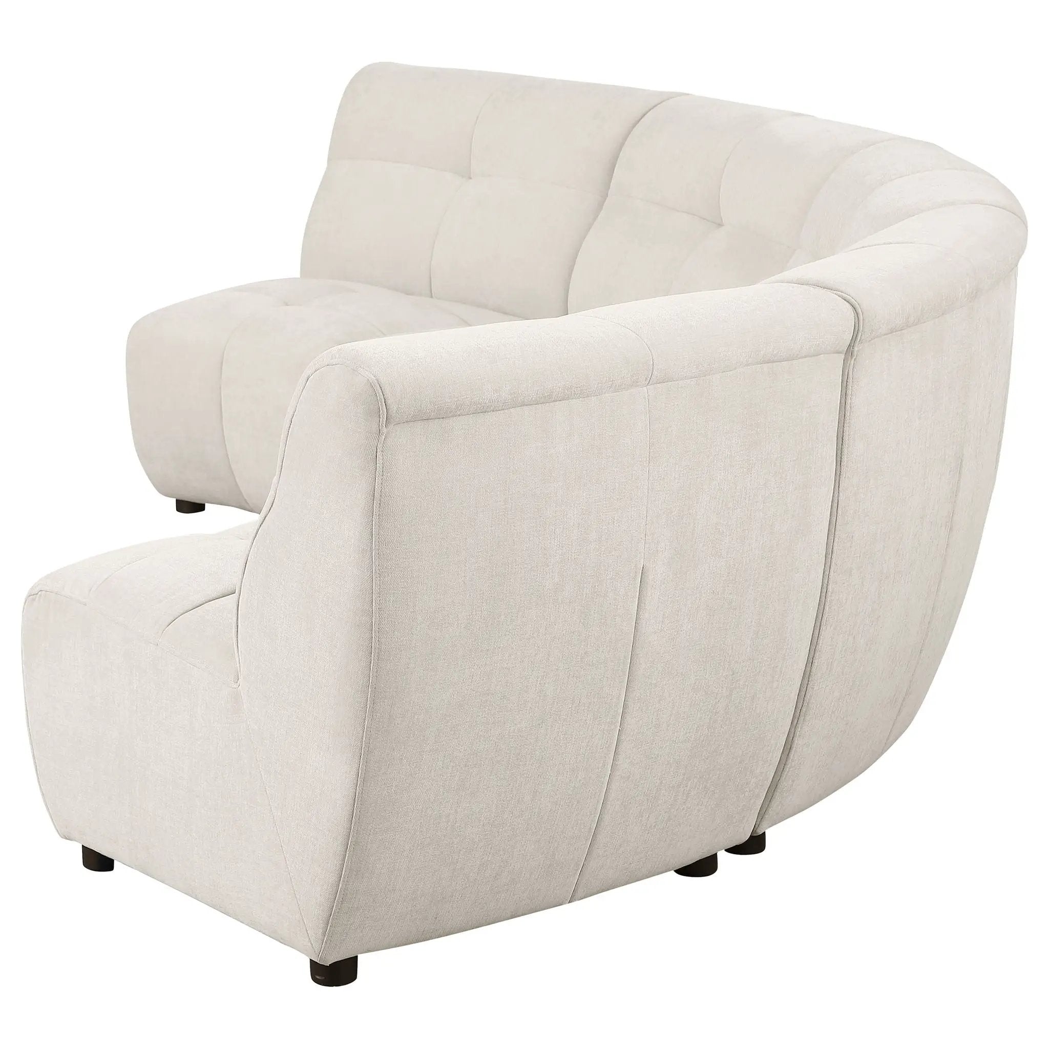 Oliver - 5 Piece Upholstered Sectional Sofa With Curved Silhouette - Ivory by HouseOfZazla