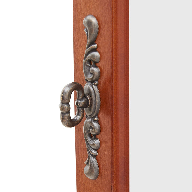 Corner Curio Cabinet With Lights, Adjustable Shelves, Mirrored Back - Walnut by HouseOfZazla