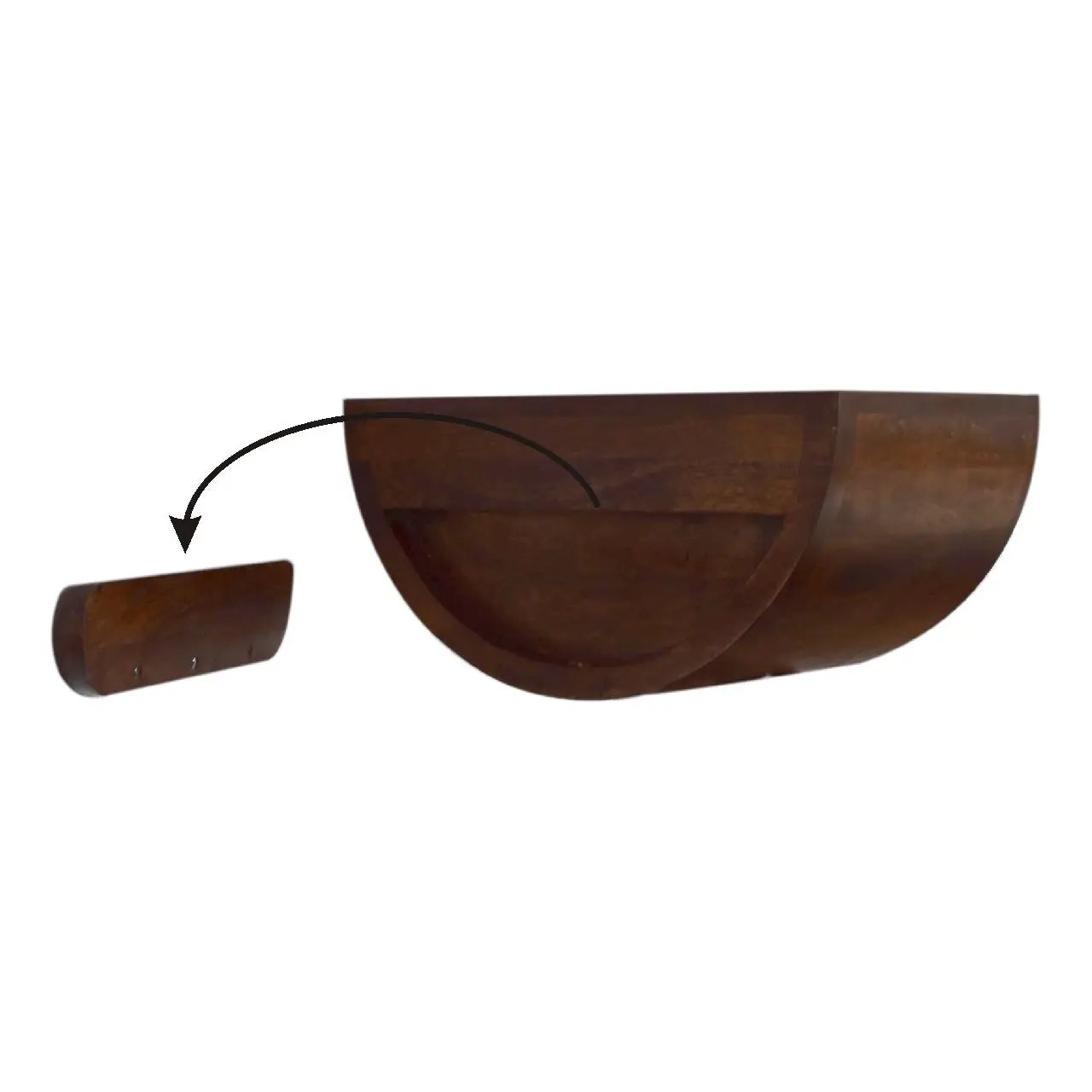 Solid Wood Chestnut Crescent Floating Nightstand by HouseOfZazla