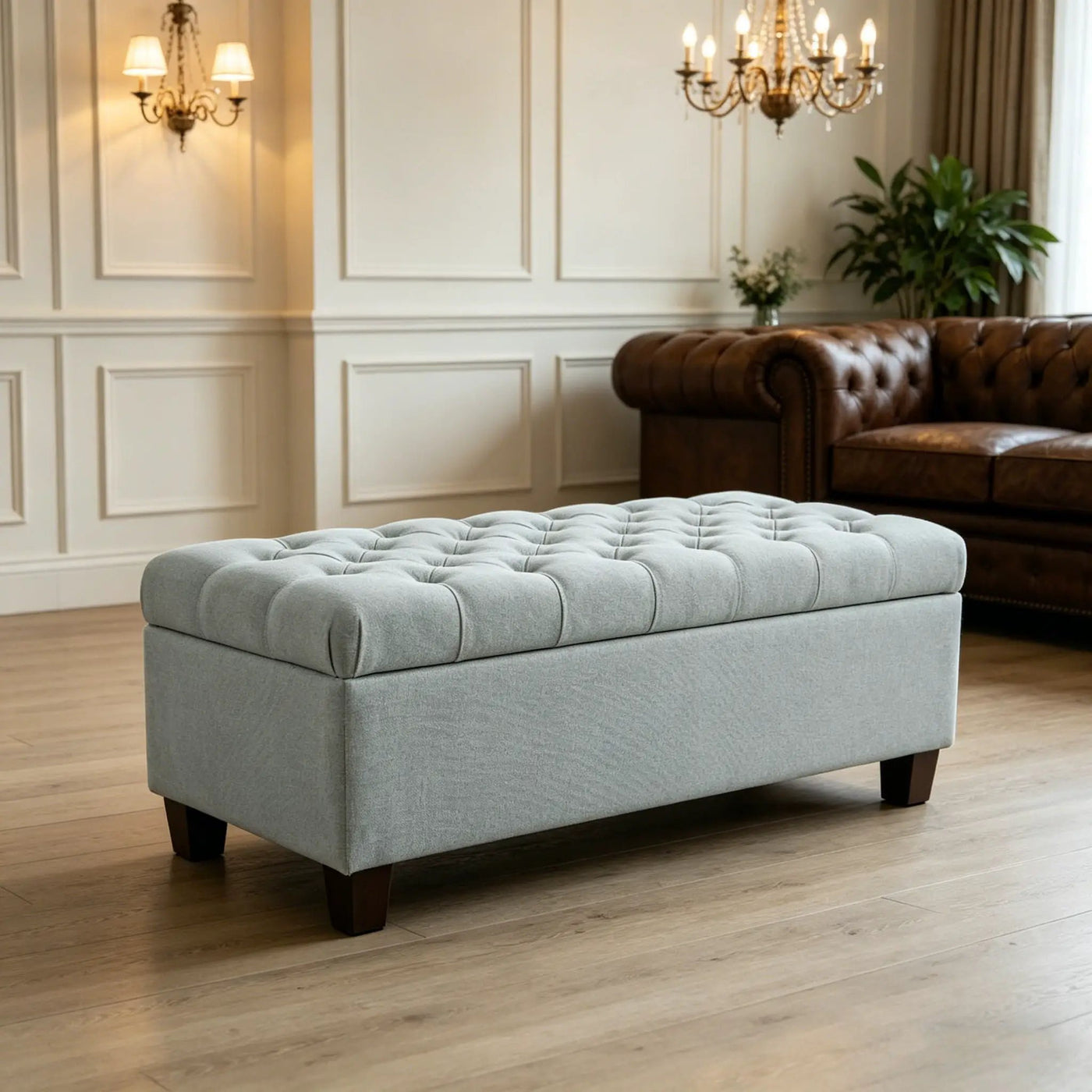 Elegant Tufted Storage Ottoman Bench by HouseOfZazla
