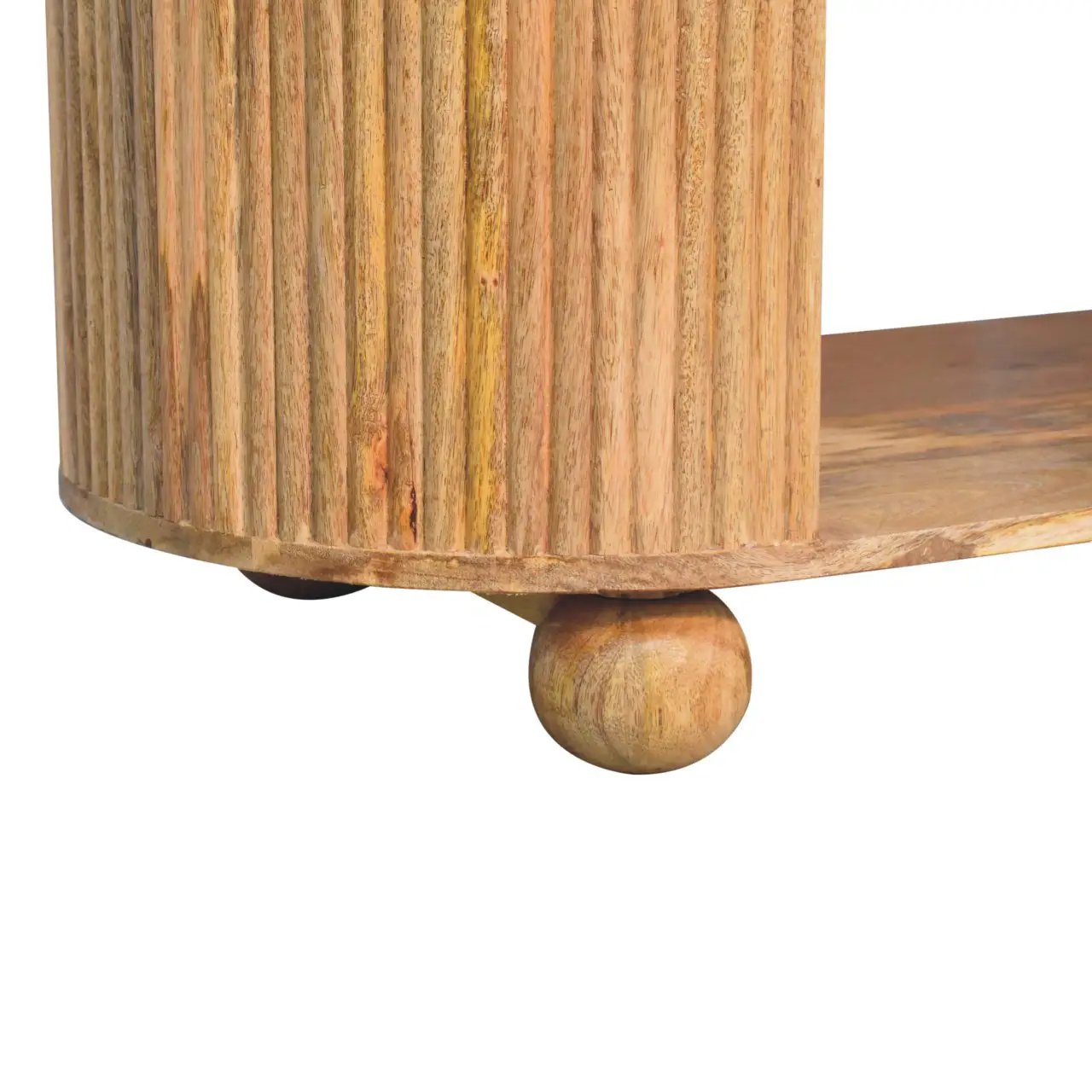 Solid Wood Soba Ball Coffee Table, Open Storage by HouseOfZazla