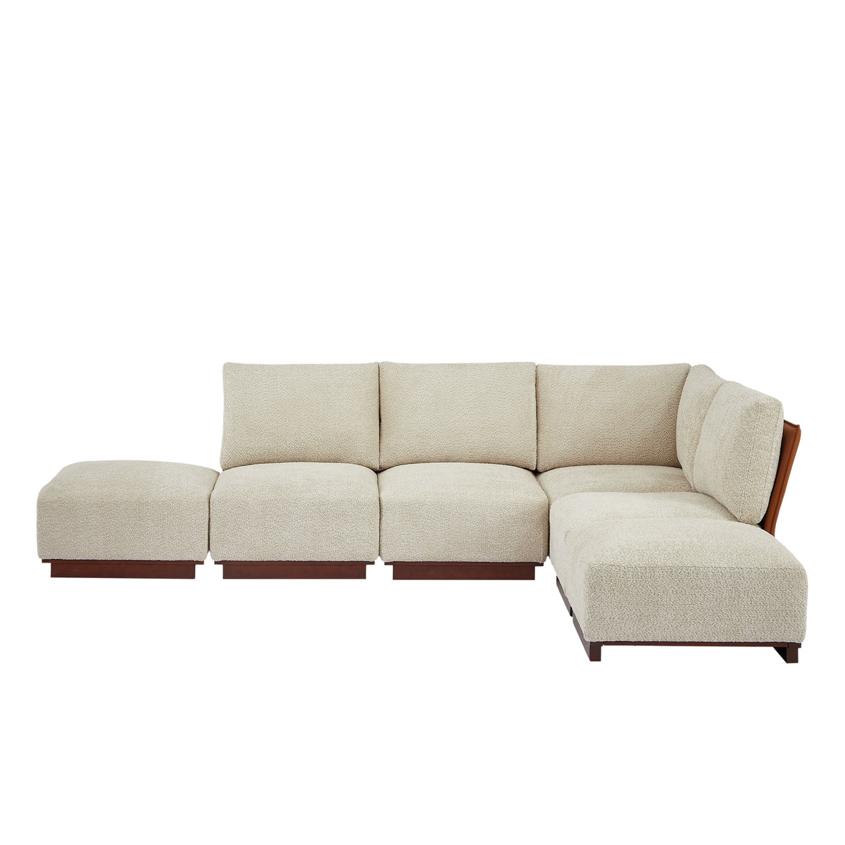 Velora 116 in. 6-Piece L Shaped Boucle Modular Sectional Sofa - Sesame, photo 3 of 10