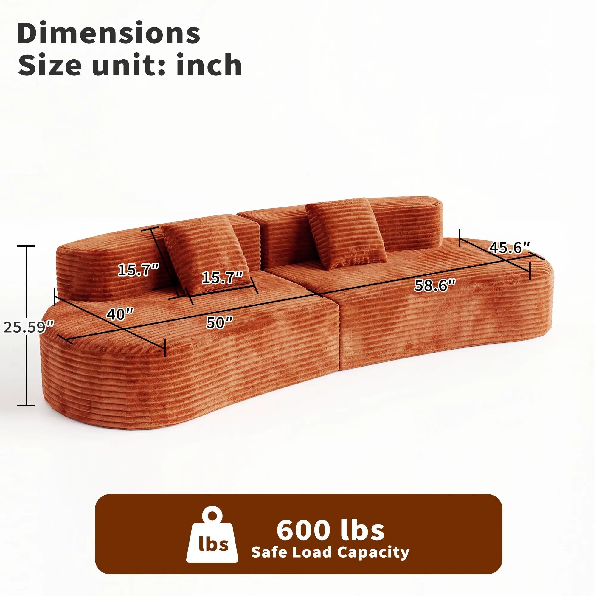 108.6-Inch Curved Combination Sofa with Modern Cloud Pattern by HouseOfZazla