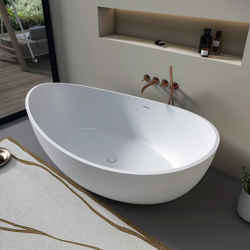 70 Inch Freestanding Solid Surface Soaking Bathtub by HouseOfZazla