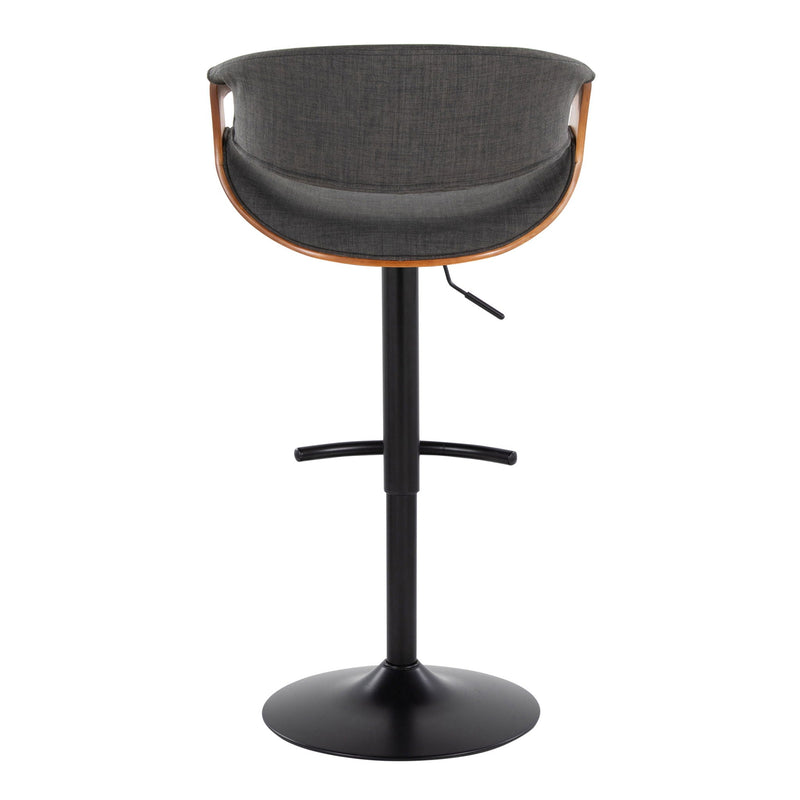 Curvo - Mid Century Modern Adjustable Barstool With Swivel & Rounded T Footrest (Set of 2) by Unique Piece Furniture