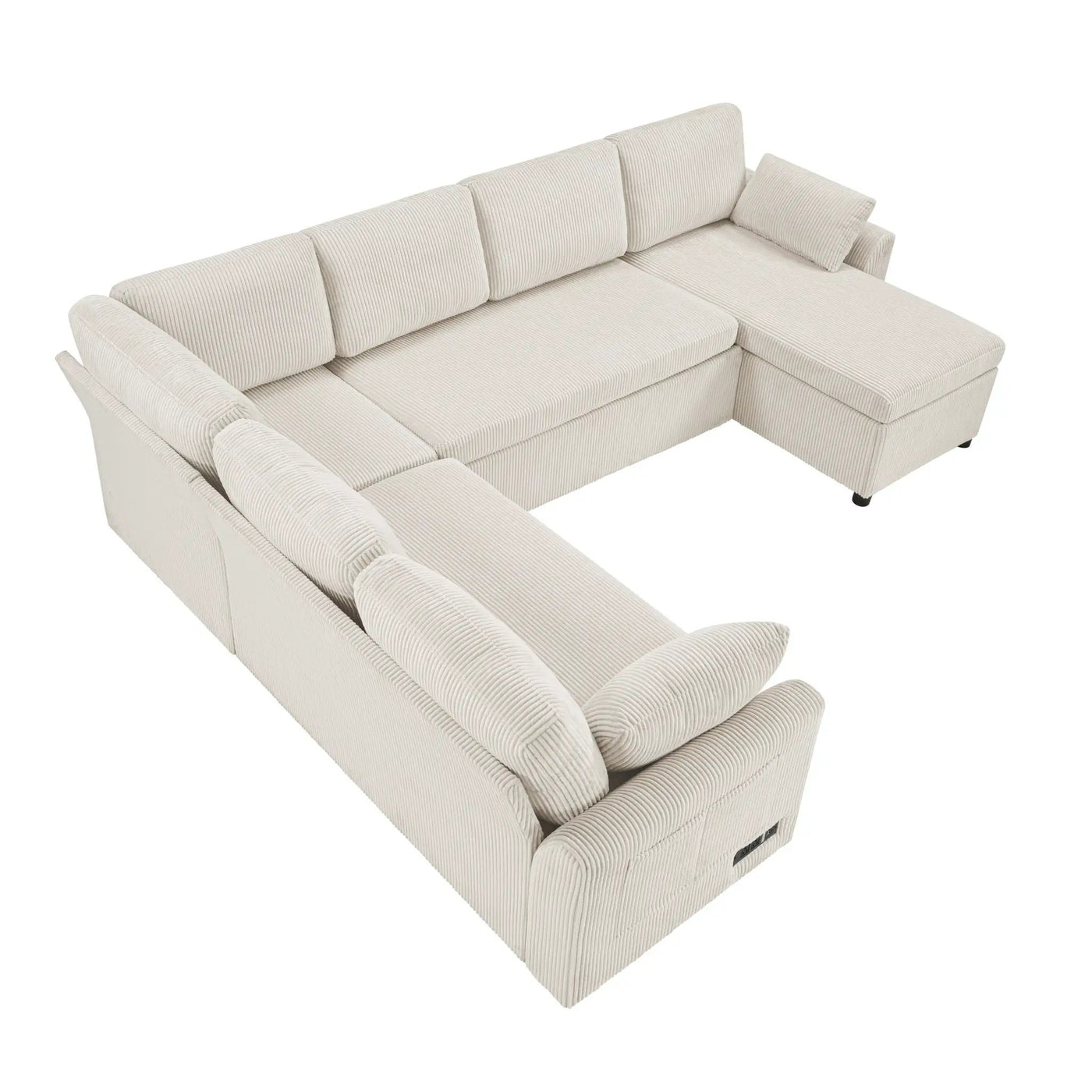 Convertible U-Shaped Sectional Sofa Bed With Reversible Chaise by HouseOfZazla