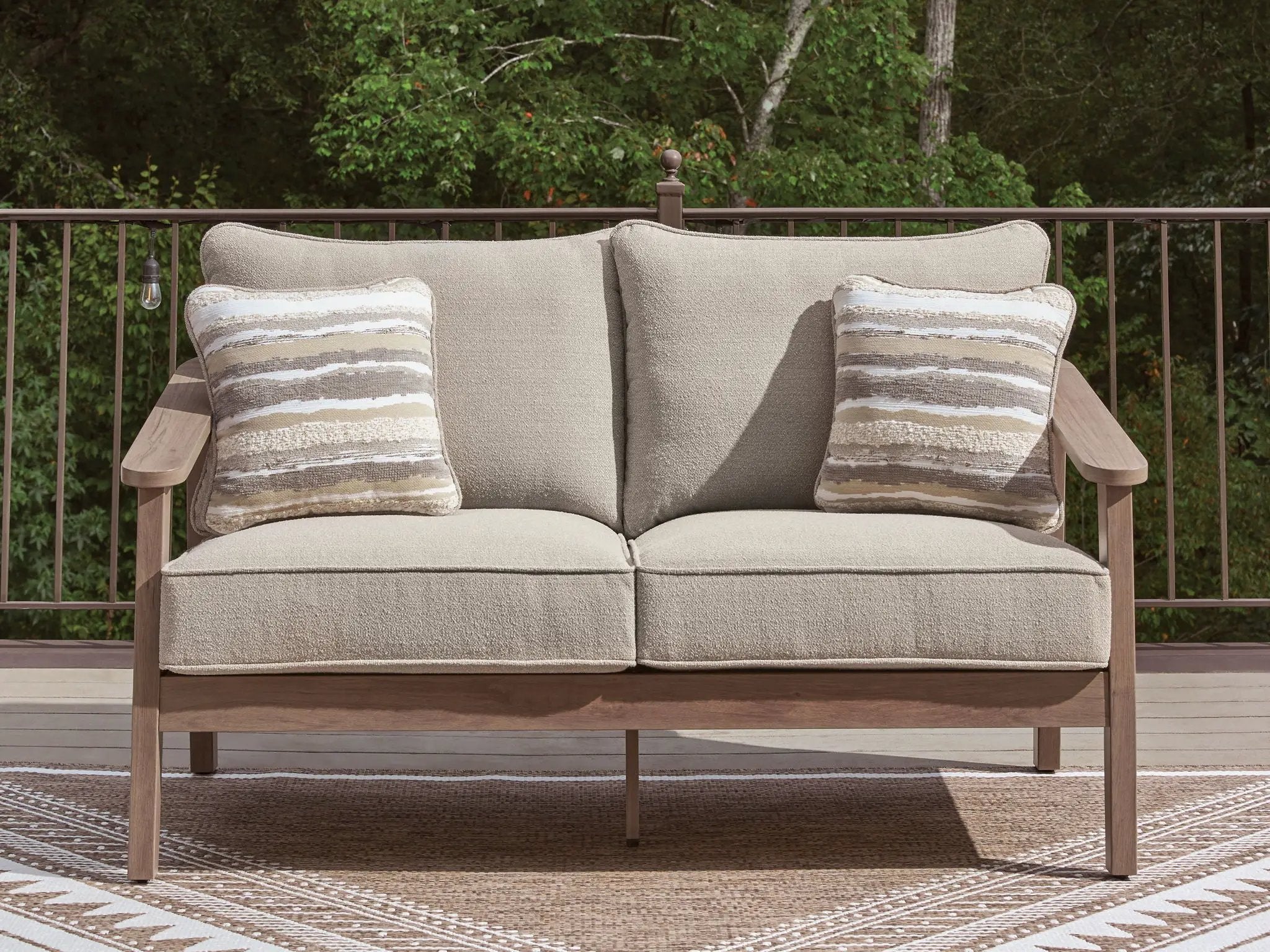 Harmony Headlands - Loveseat With Cushion - Natural / Gray by Unique Piece Furniture