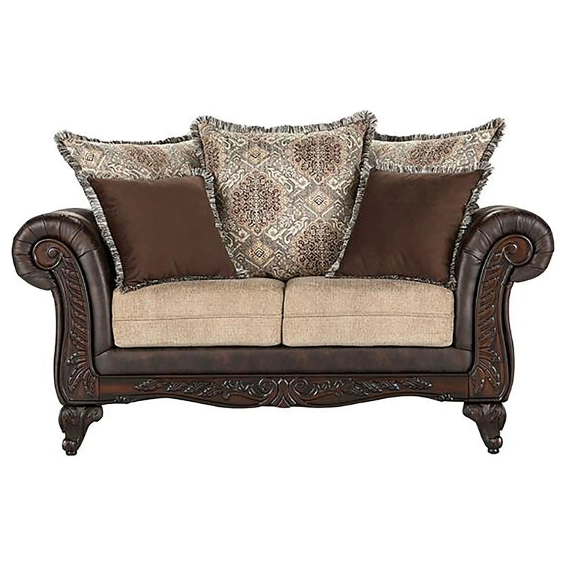 Brookridge - Rolled Arm Loveseat Sofa With Upholstery - Brown by HouseOfZazla
