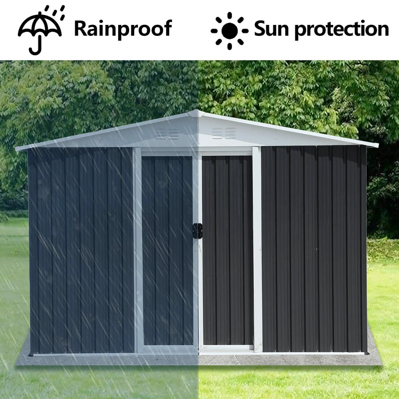 8x6 Feet Apex Roof Dark Storage Shed by HouseOfZazla