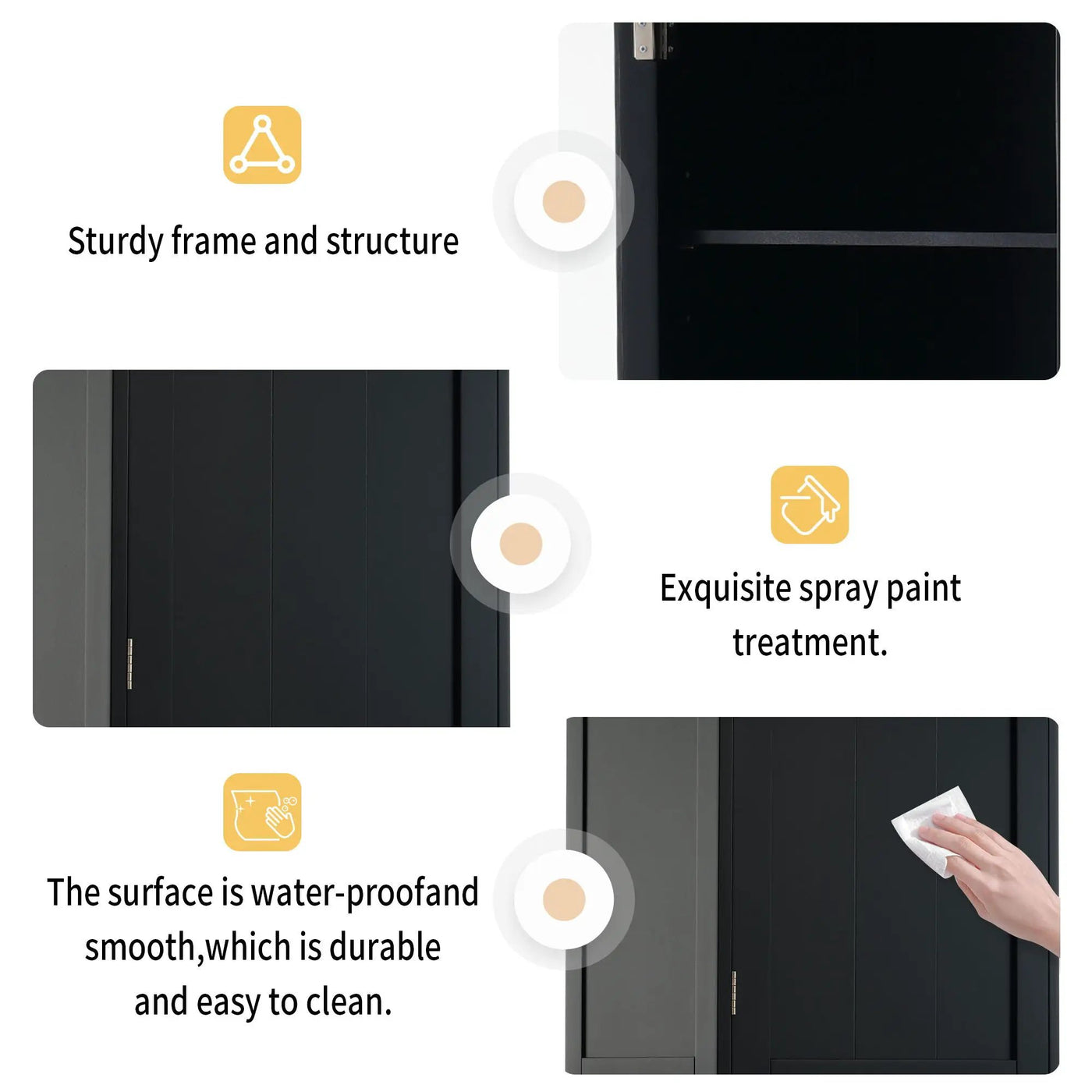 Tall Bathroom Storage Cabinet With Glass Doors, Free-Standing, Two Drawers, And Adjustable Shelves, Board, Painted Perfect For Displaying Your Favorite Items by HouseOfZazla