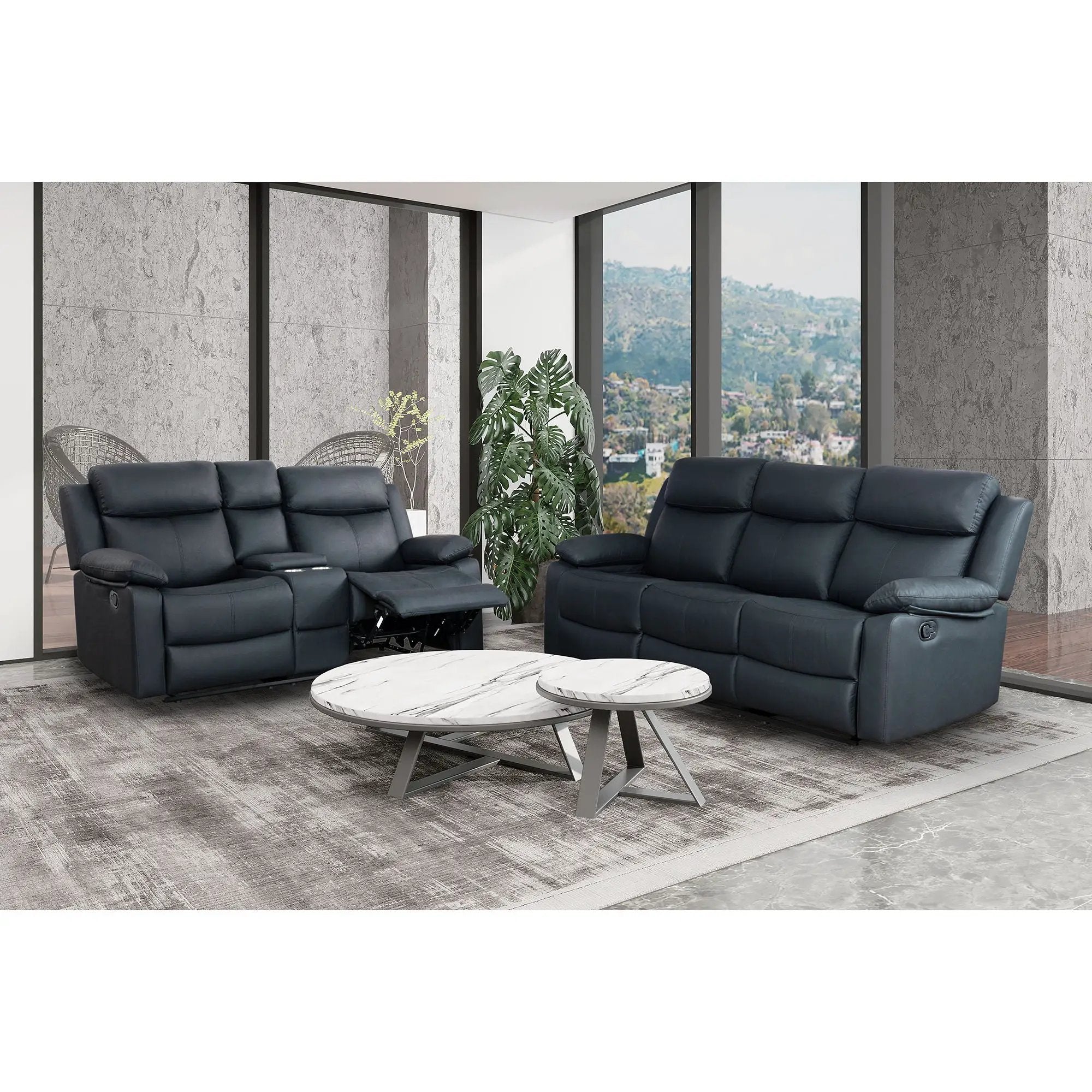 Blanche - Reclining Set With LED Lights, Speaker by Unique Piece Furniture