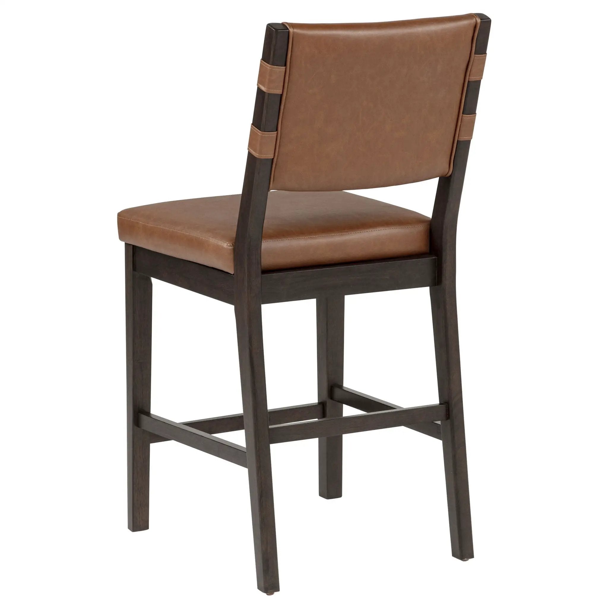 Tegan Faux Leather Upholstered Counter Height Chair Cognac (Set of 2) by Unique Piece Furniture