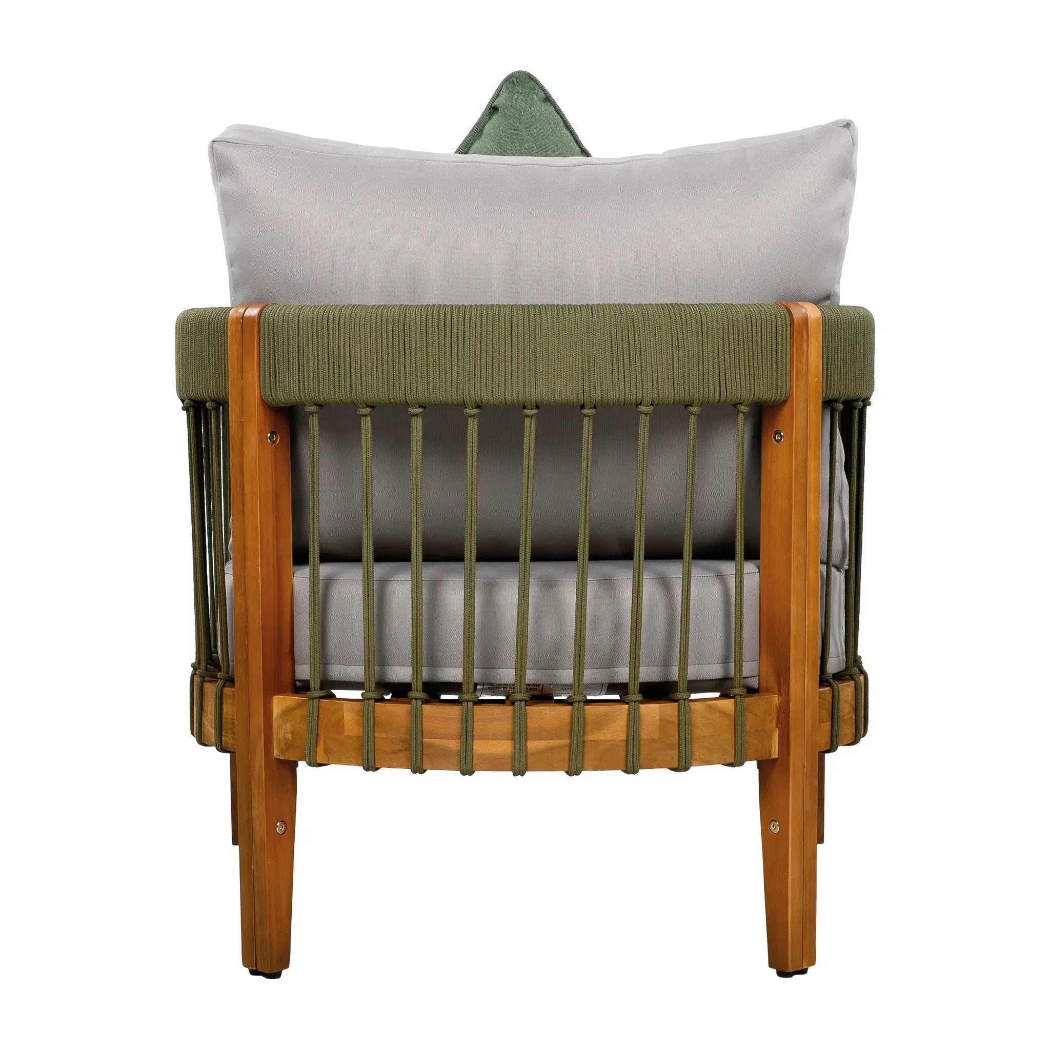 Acacia Wood Outdoor Club Chair with Handwoven Rope Accents by HouseOfZazla
