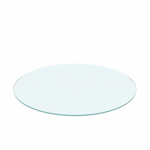 36" Round Tempered Glass Table Top Clear Glass 1 / 4" Thick Flat Polished Edge - Transparent