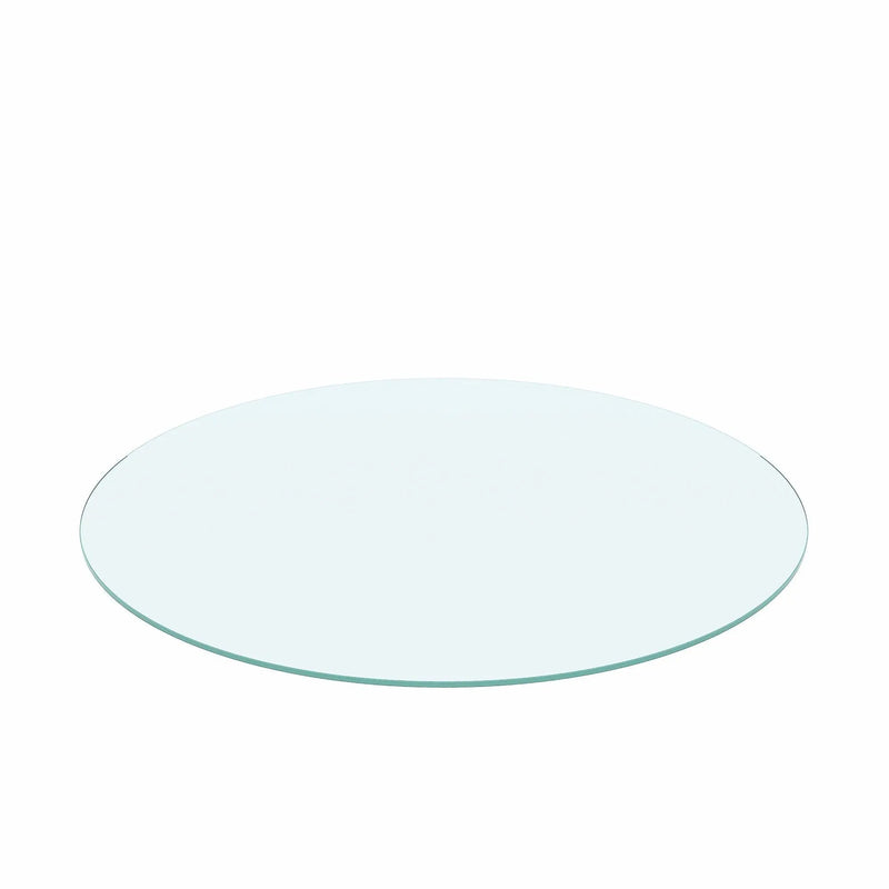 36" Round Tempered Glass Table Top Clear Glass 1 / 4" Thick Flat Polished Edge - Transparent by HouseOfZazla