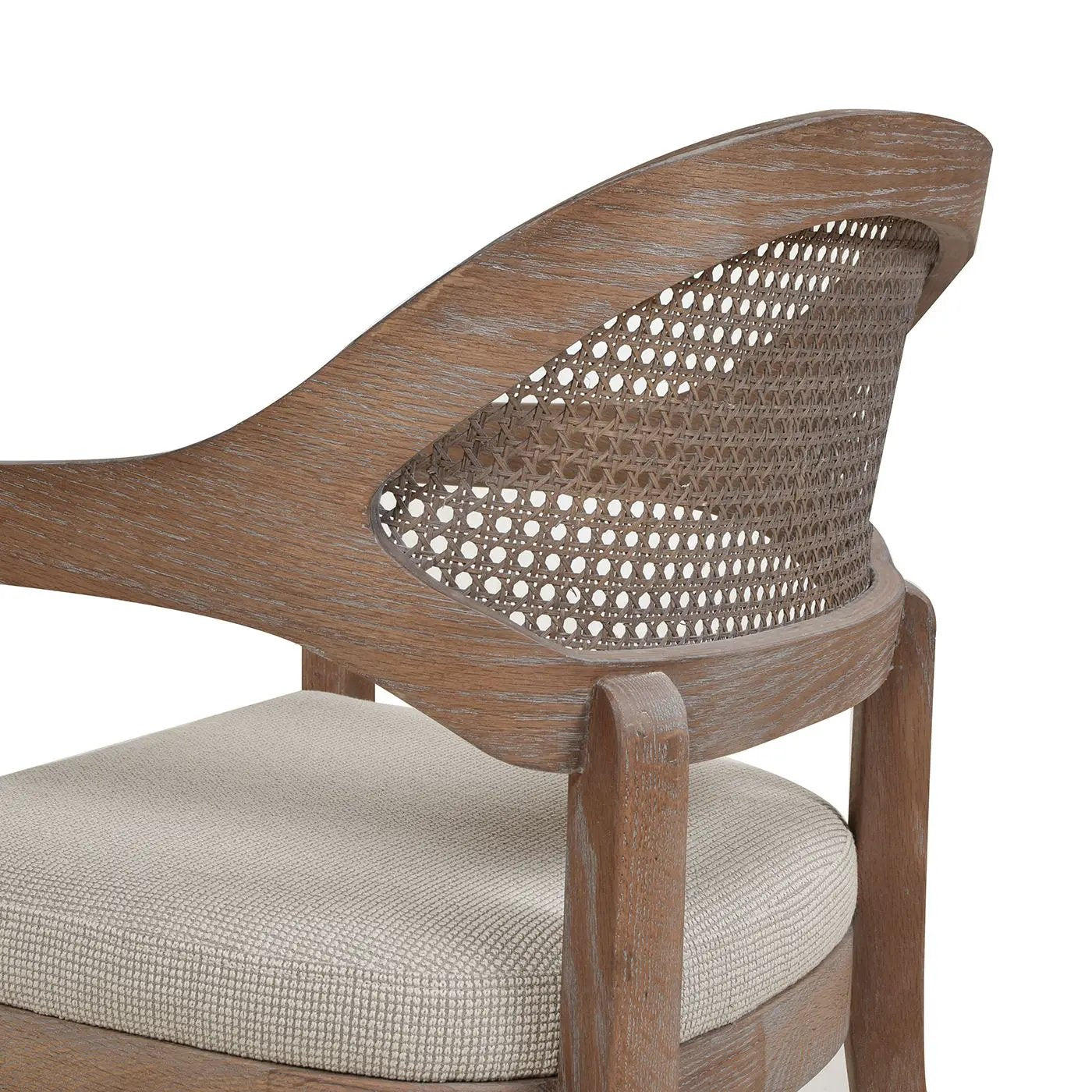Americana - Mid-Century Modern Cane Back Dining Chair Textured Weave - Taupe Beige by Unique Piece Furniture