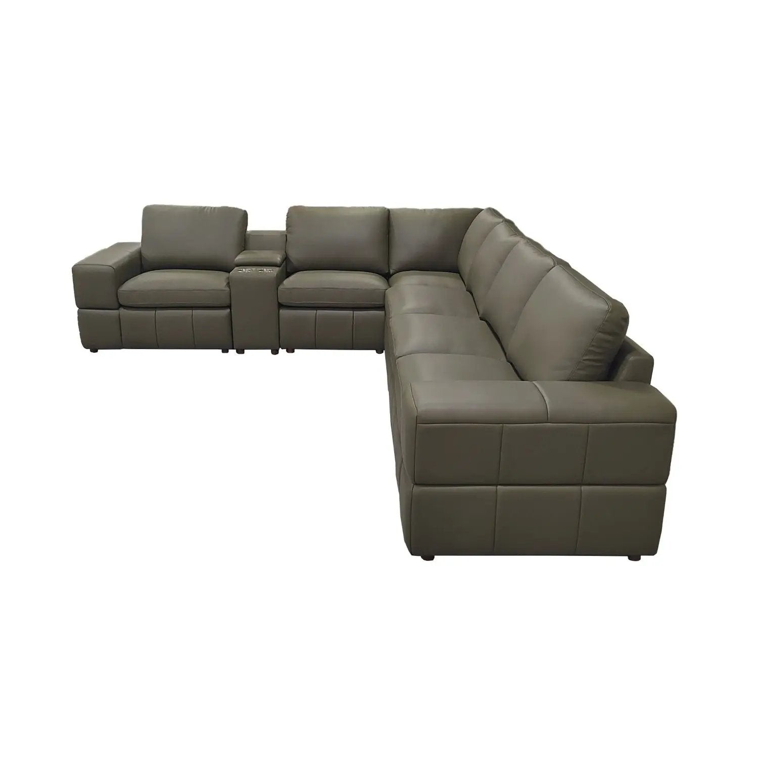 Upholstered Large Arms Sectional With Recliner Seats by Unique Piece Furniture