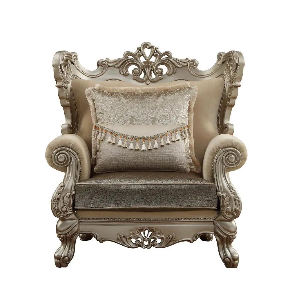 Ranita - Chair With 2 Pillows - Fabric & Champagne by Unique Piece Furniture