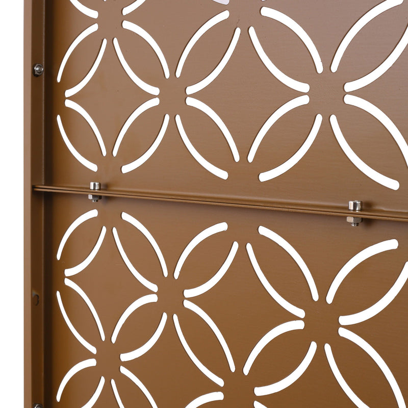 Metal Decorative Privacy Screen with Rust-Resistant Steel - Brown, photo 9 of 11