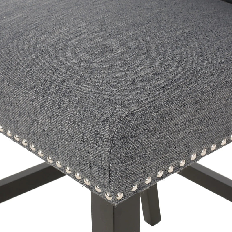 Vienna Fabric Tufted Counter Stool With Nailhead Accents (Set of 2) by HouseOfZazla