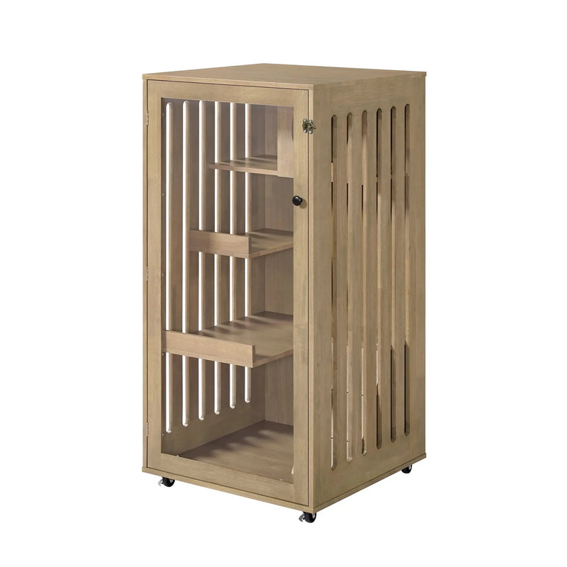 Basia Rubber Wood Cat Cabinet with Wheels by HouseOfZazla