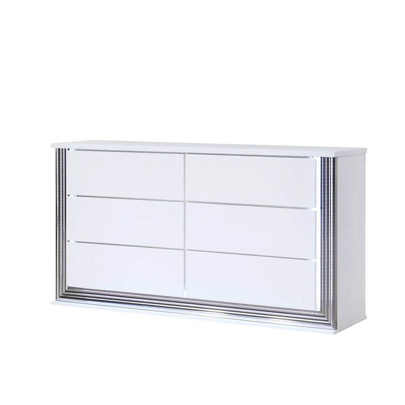 Moon - Smooth Dresser With LED - White by HouseOfZazla