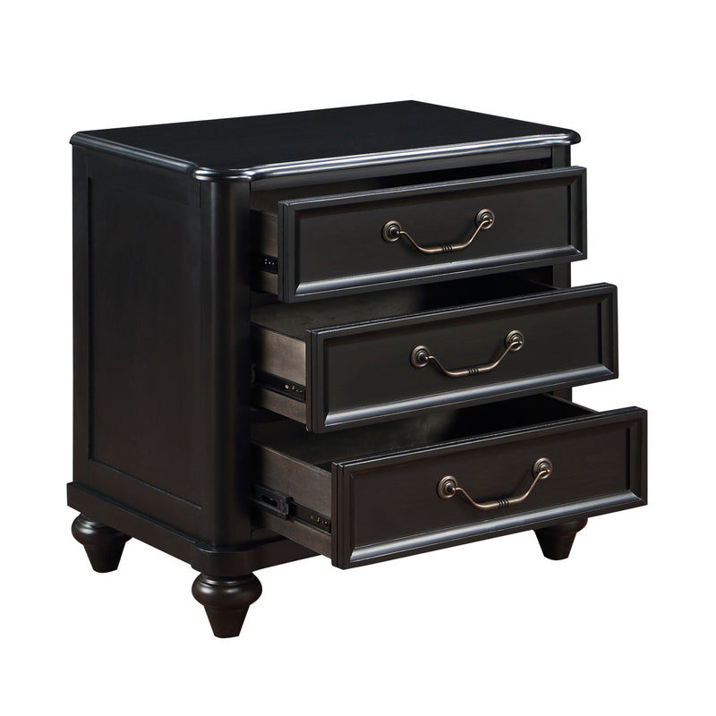 Charcoal Nightstand with Three Drawers - Brown Mix, photo 3 of 6