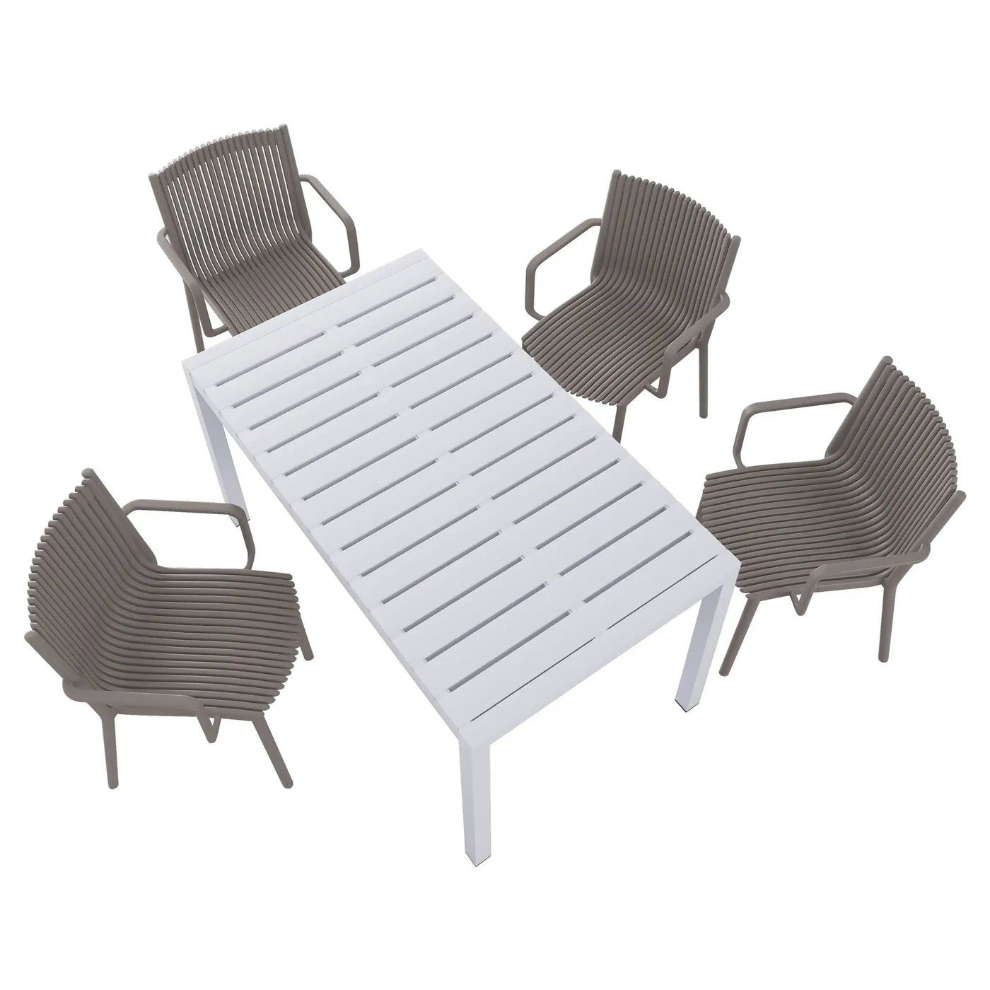 4 Modern Stackable Armchair Matched With Long Table by HouseOfZazla