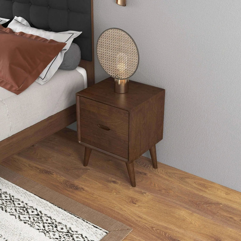 Alexandra - Night Stand With 2 Drawers - Walnut Brown by Unique Piece Furniture