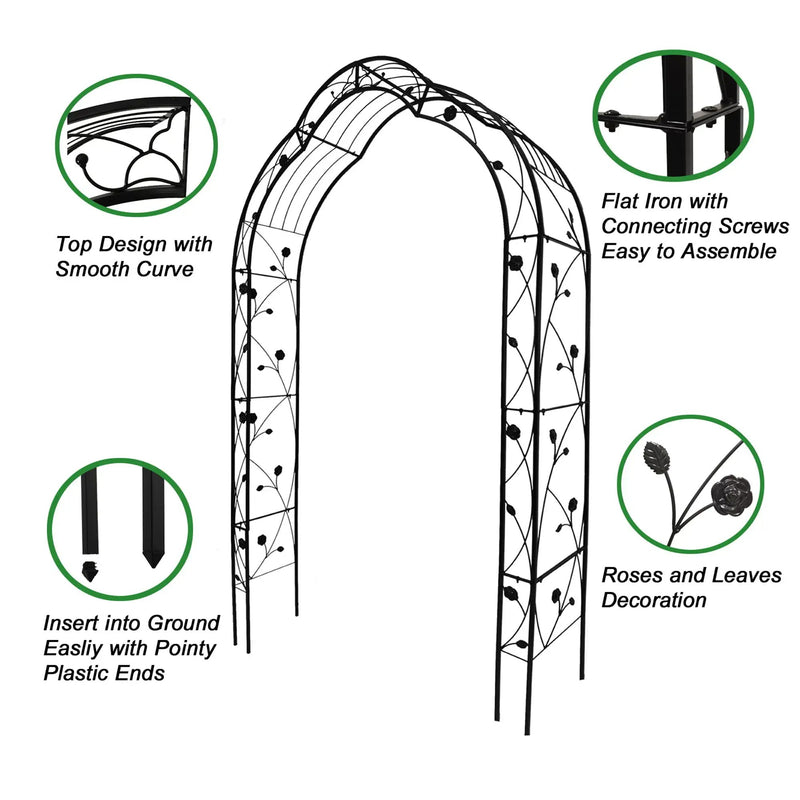 Metal Garden Arch Assemble Freely With 8 Styles Garden Arbor Trellis Climbing Plants Support Rose Arch by HouseOfZazla