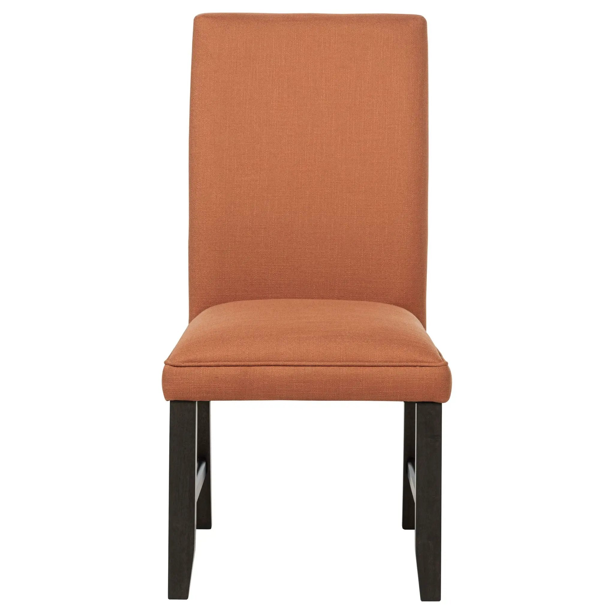 Berning Fabric Upholstered Parson Side Chair Salmon Orange (Set of 2) by Unique Piece Furniture