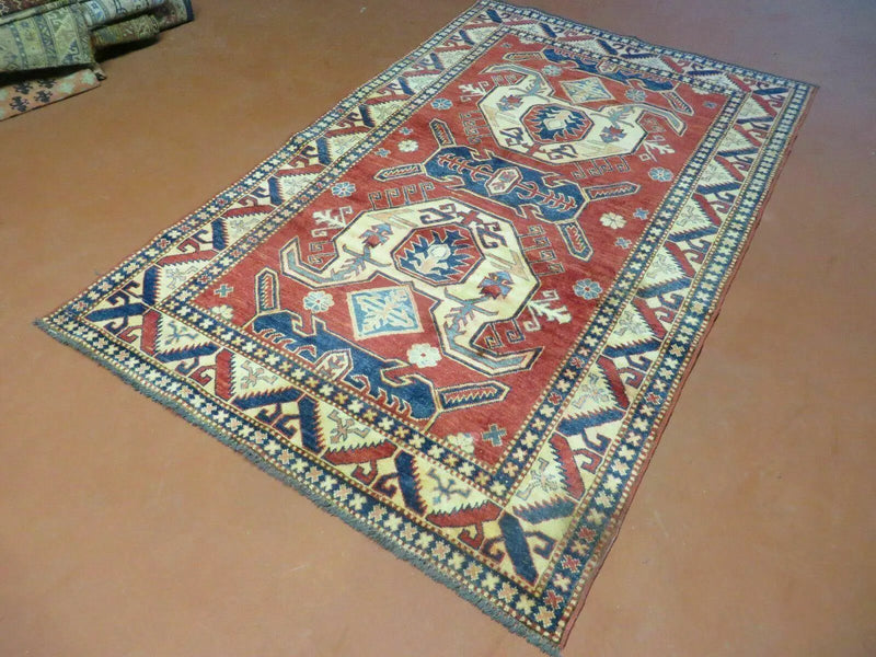 4' X 6' Vintage Handmade Turkish Kazak Pattern Wool Rug Carpet Nice by Jewel Rugs
