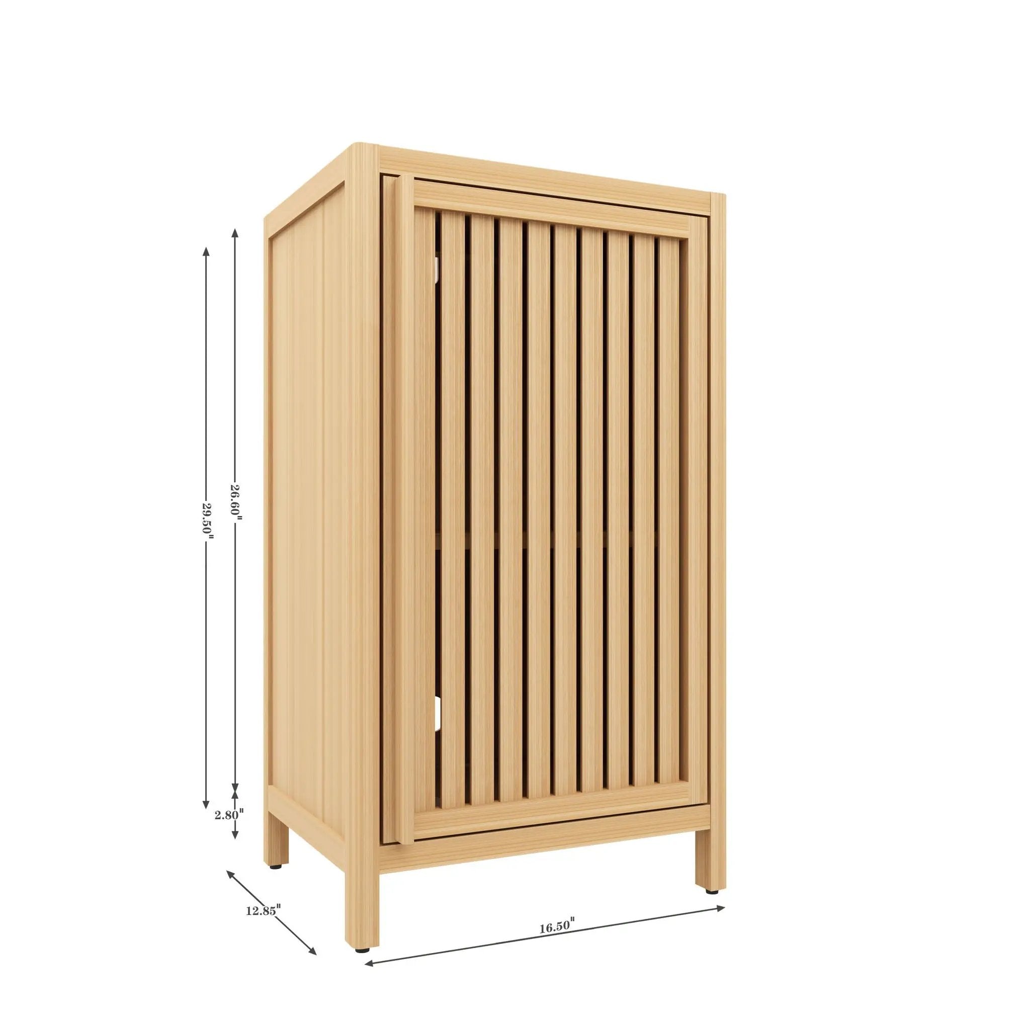 Bamboo Freestanding Storage Cabinet With Door And Shelf For Bathroom, Living Room, Kitchen - Natural / Natural Wood by HouseOfZazla