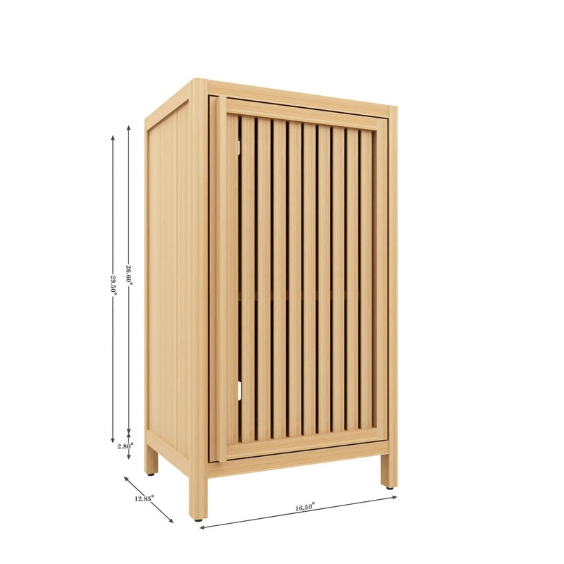 Bamboo Freestanding Storage Cabinet With Door And Shelf For Bathroom, Living Room, Kitchen - Natural / Natural Wood by HouseOfZazla