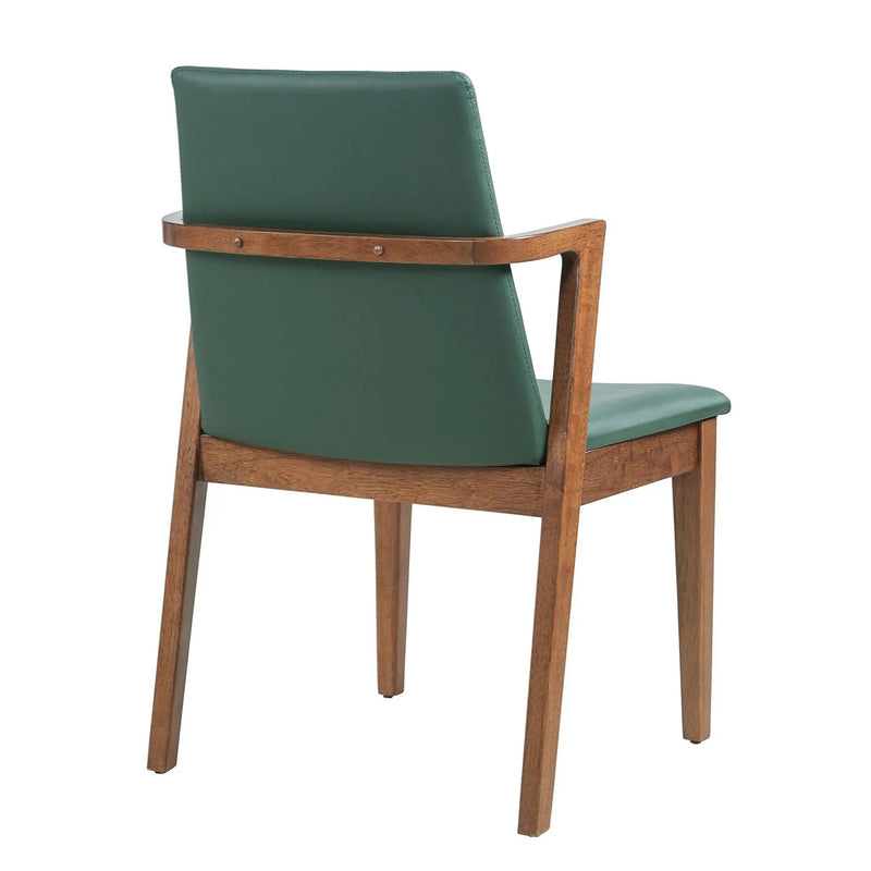 Dining Chairs (Set of 2) - Green / Walnut by HouseOfZazla
