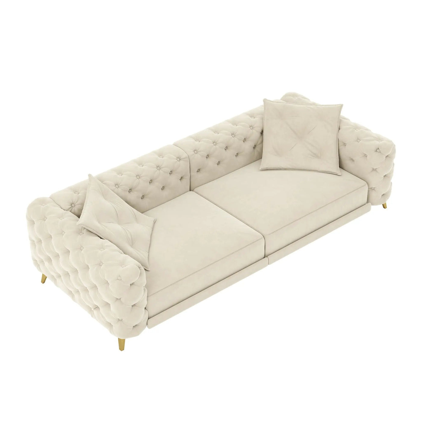 3 In 1 Convertible Sleeper, Deep Seat Pull Out Sofa Bed, Button Tufted by HouseOfZazla