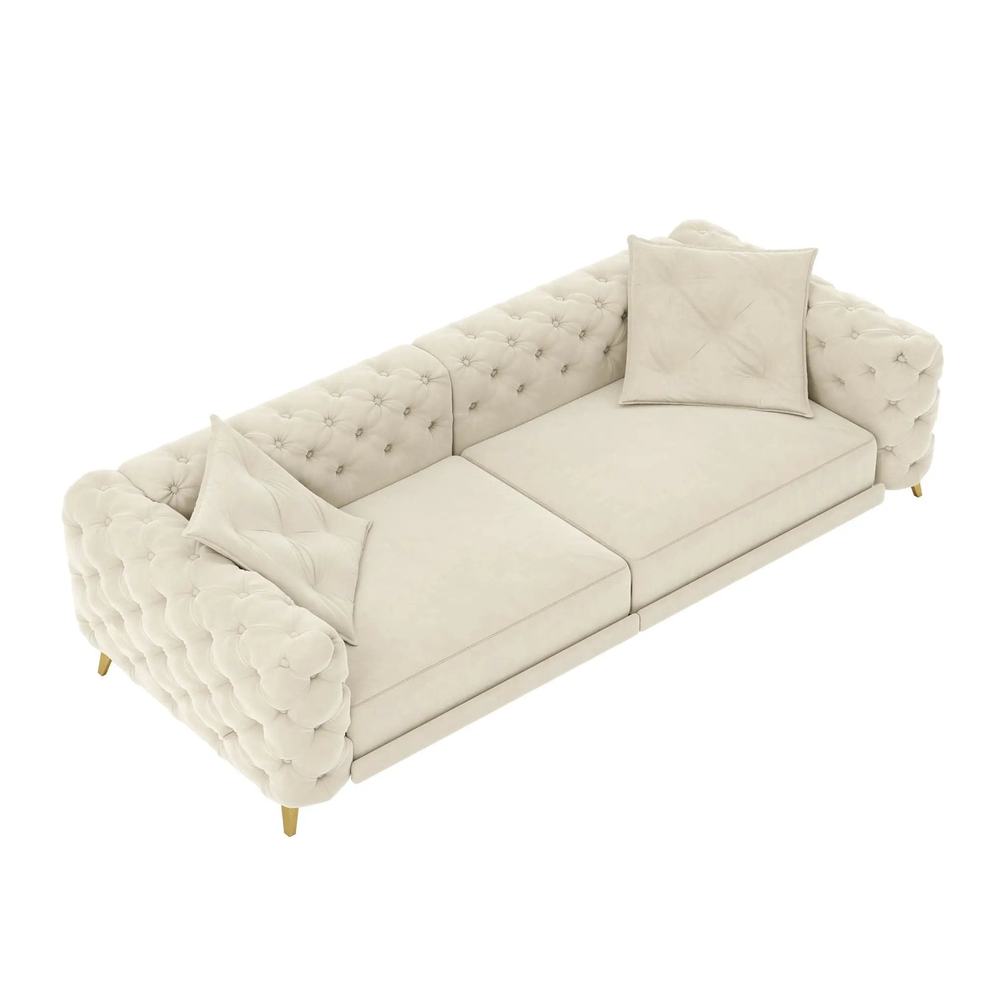 3 In 1 Convertible Sleeper, Deep Seat Pull Out Sofa Bed, Button Tufted by HouseOfZazla