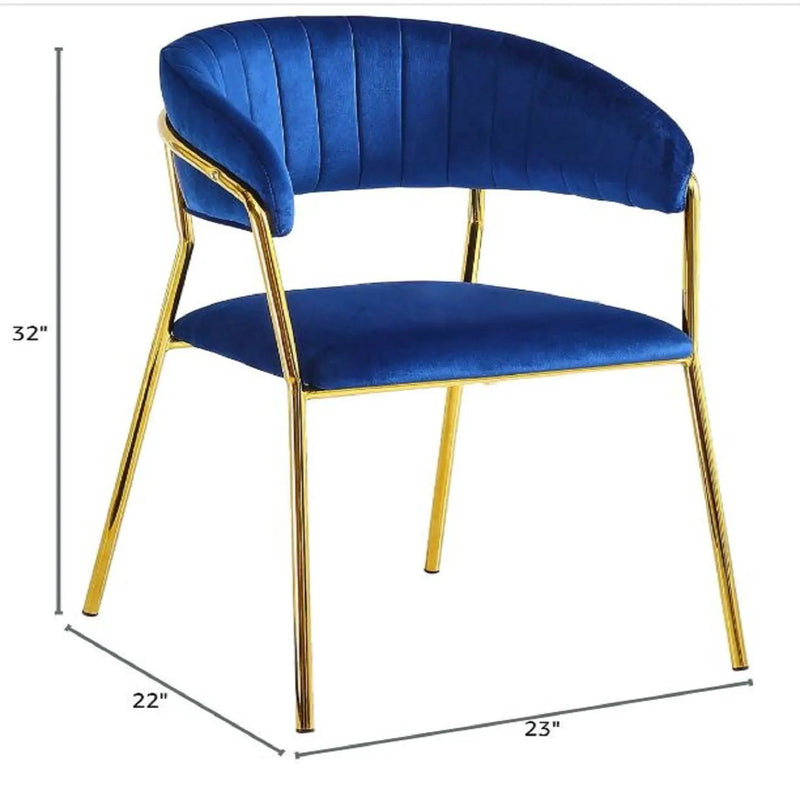 Accent Armchair For Home (Set of 2) - Blue by HouseOfZazla