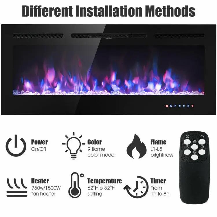 50" Electric Fireplace – Wall Mounted by DirectDeals