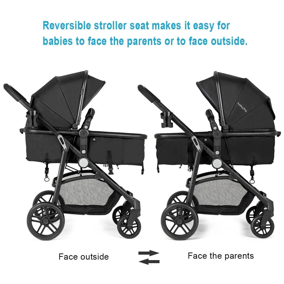 2-in-1 Foldable Pushchair Newborn Infant Baby Stroller by DirectDeals