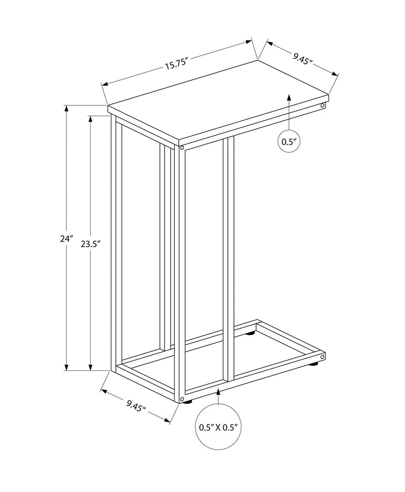 Accent Table, C - Shaped, Space-Saving Functionality by Unique Piece Furniture