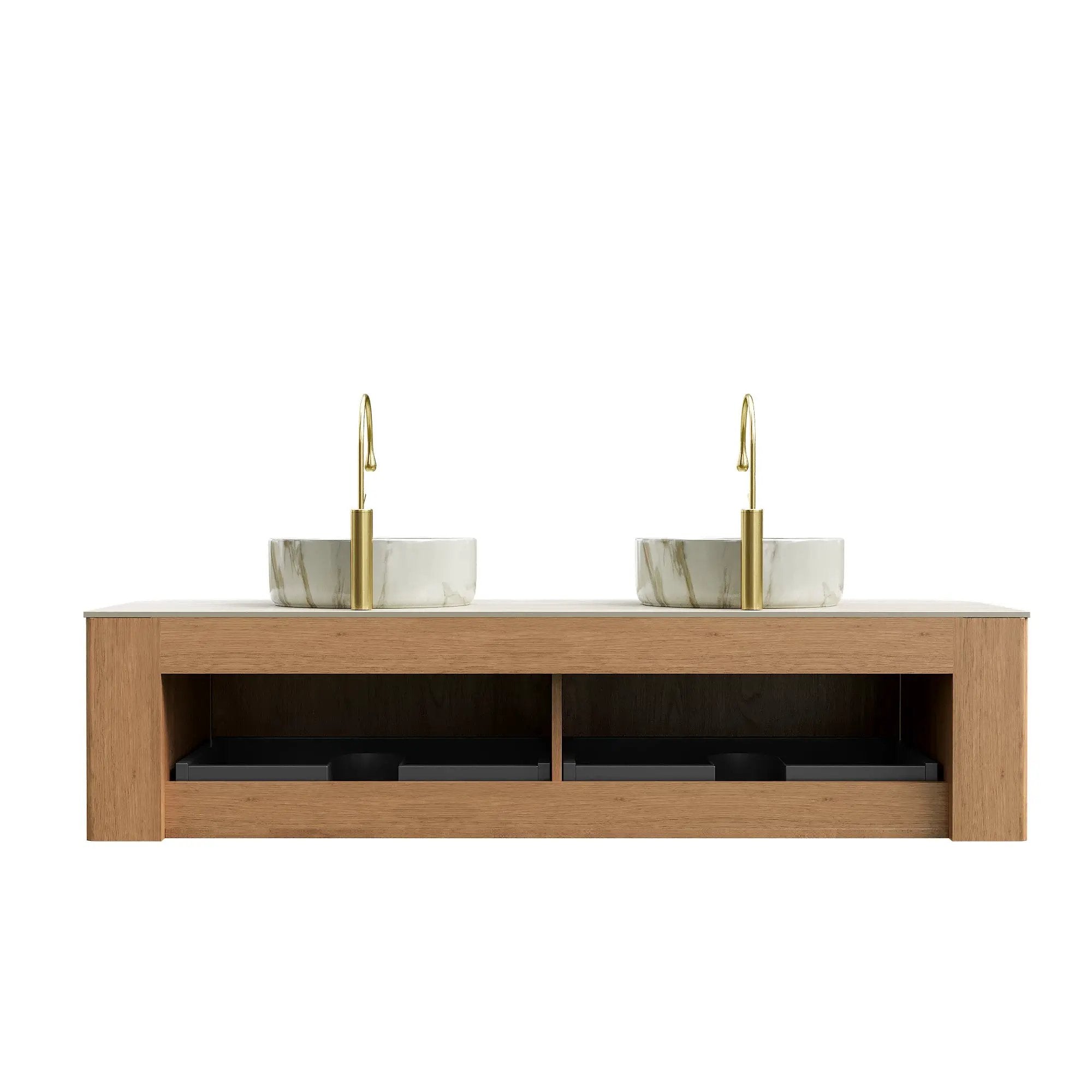 DINA 60" Bathroom Vanity with Ceramic Basins and Sintered Stone Top by HouseOfZazla
